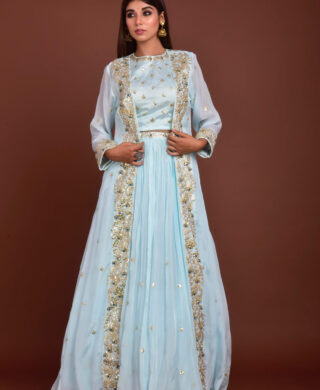LONG JACKET WITH SKIRT AND BLOUSE