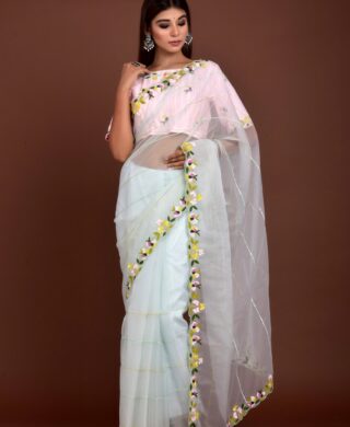 ORGANZA SAREE WITH SILK BLOUSE