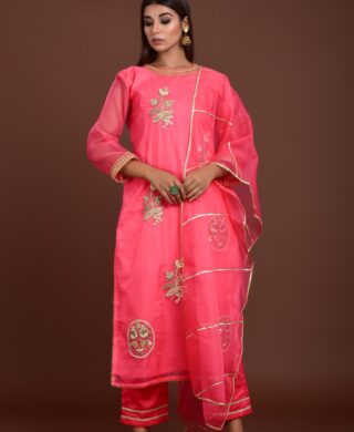 ORGANZA KURTA WITH SILK PANT