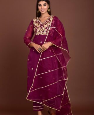 ORGANZA KURTA WITH PANT SET
