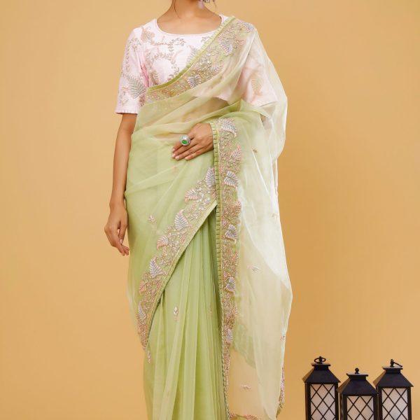 ORGANZA SAREE WITH SILK BLOUSE