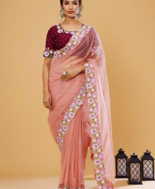ORGANZA SAREE WITH SILK BLOUSE