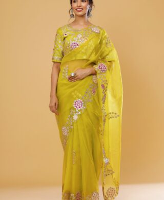 ORGANZA SAREE WITH SILK BLOUSE