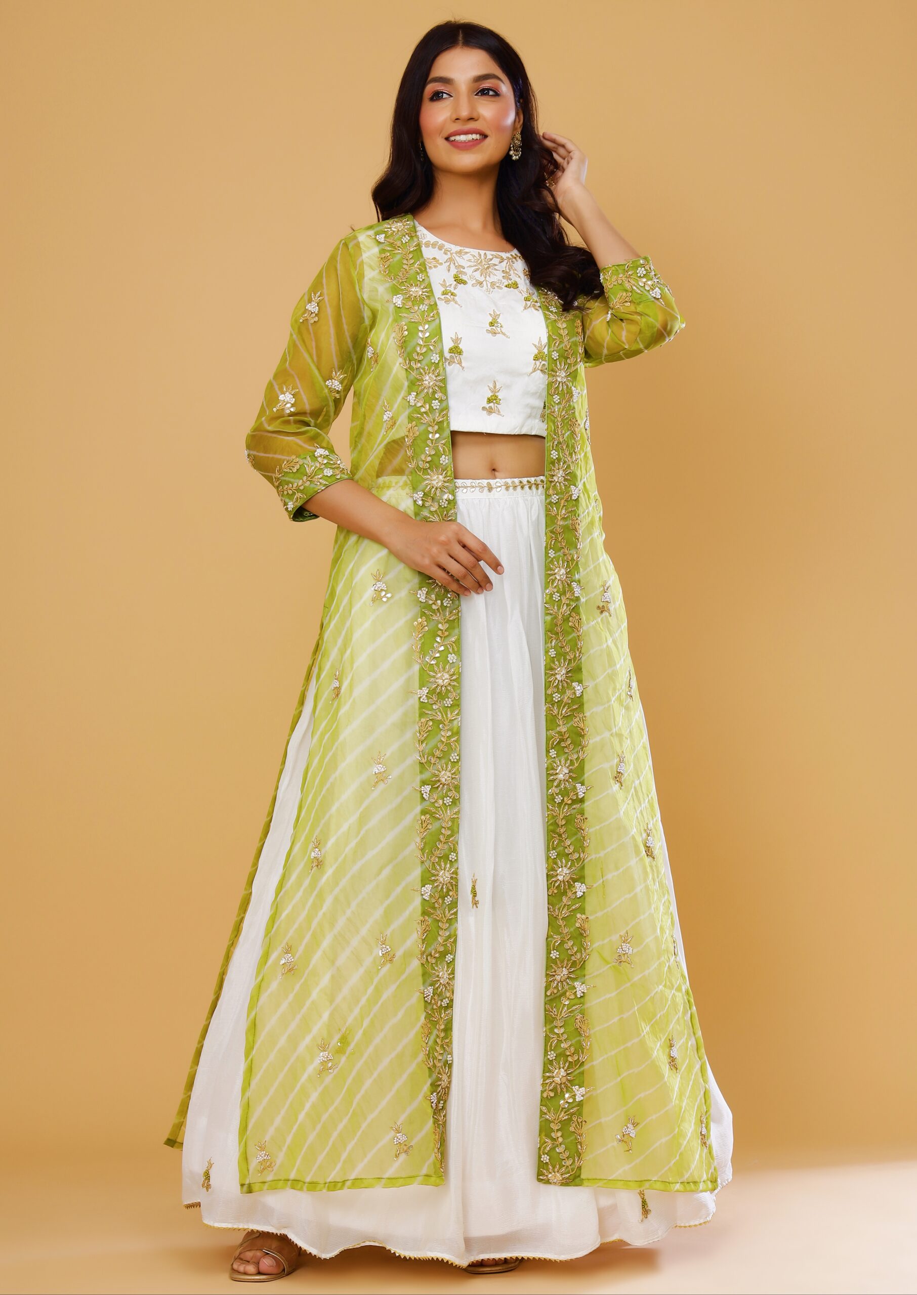 Beautiful Jacket with top and skirt | Dress indian style, Stylish dress  designs, Indian fashion