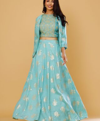 SHORT JACKET WITH SKIRT BLOUSE SET
