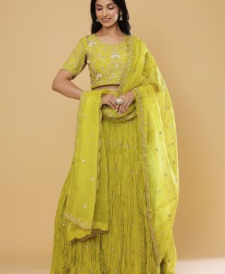 CRUSH LEHNGA WITH DUPATTA AND HEAVY BLOUSE