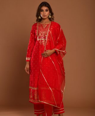 SILK KURTA WITH PANT SET