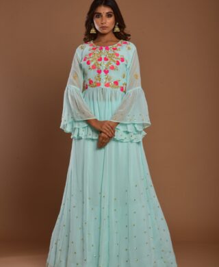 GOERGETTE SKIRT WITH PEPLUM TOP